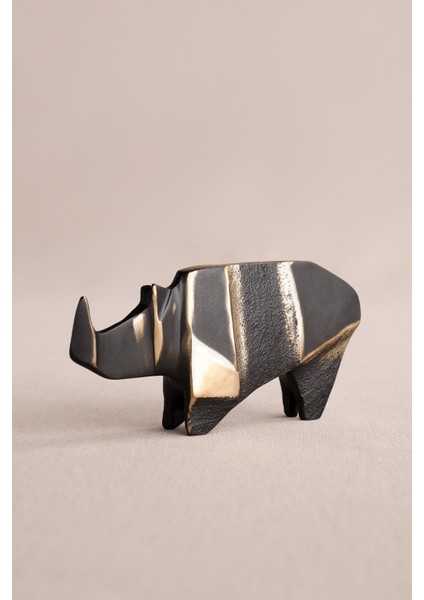 Origami Gergedan Şeklinde Antik Görünümlü Dekoratif Obje 9x4 cm fiyatları