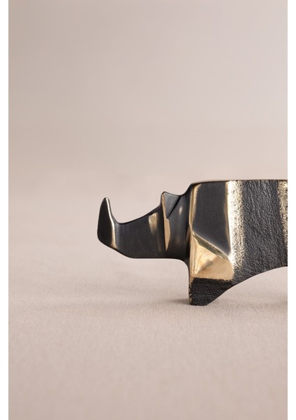 Origami Gergedan Şeklinde Antik Görünümlü Dekoratif Obje 9x4 cm fırsatları
