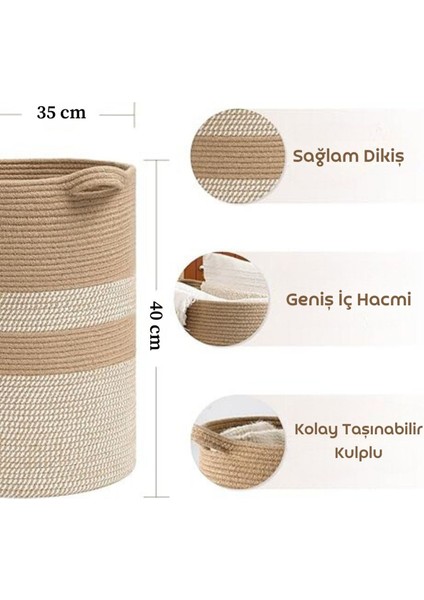 Doğal Jüt Hasır Sepet, Çok Amaçlı ve Şık Depolama, Kırmızı, 20 L modelleri