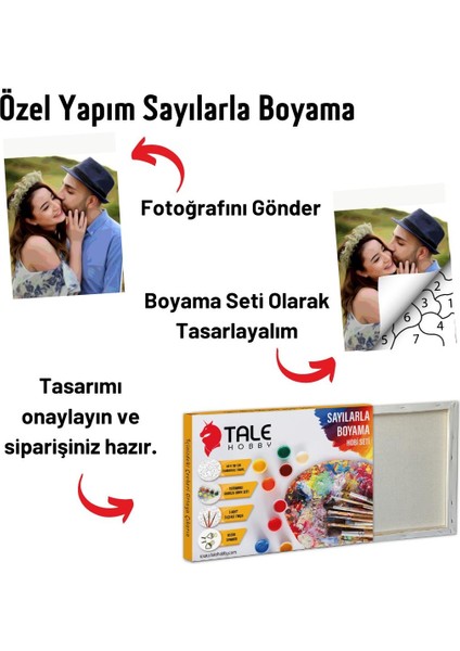 Kişiye Özel Yapım Sayılarla Boyama Seti Tuvale Gerili 40X50CM fiyatları