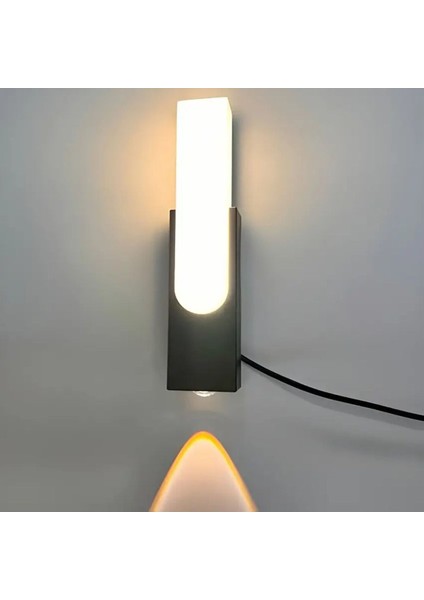 10 Watt, 3200 Kelvin Dekoratif LED Aplik, Iç ve Dış Mekan Aydınlatma Armatürü, LED Duvar Apliği