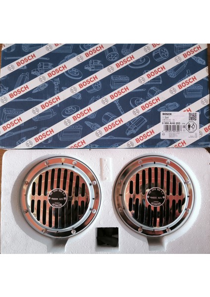 Yüksek Ses Süperton Büyük Kafa Nikelaj Korna 12V 325/400Hz 110DB