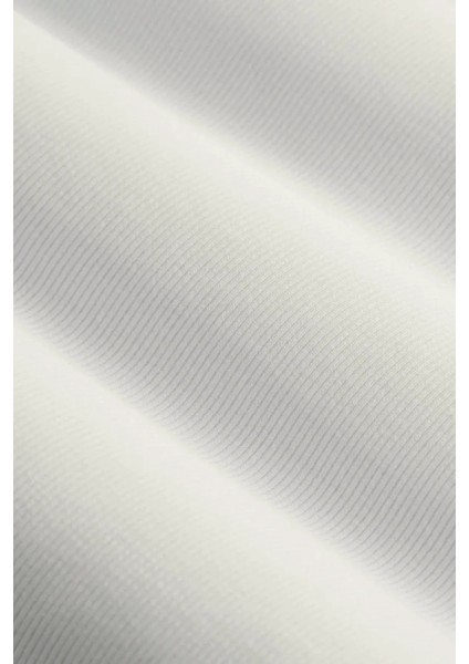 Kadın Beyaz Uzun Kollu Kare Yaka T-Shirt Bluz Kaşkorse Fitilli fırsatları