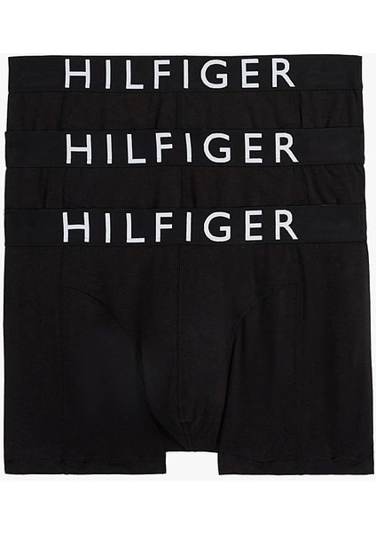 Erkek Beyaz 3'lü Düz Renkli Trunk Boxer