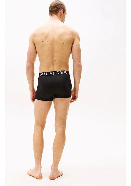Erkek Beyaz 3'lü Düz Renkli Trunk Boxer