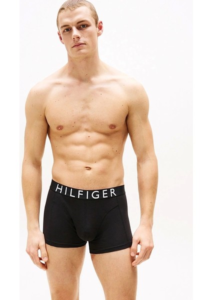 Erkek Beyaz 3'lü Düz Renkli Trunk Boxer