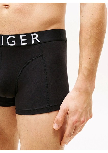 Erkek Beyaz 3'lü Düz Renkli Trunk Boxer