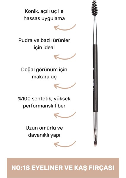No:18 Eyeliner Ve Kaş Fırçası