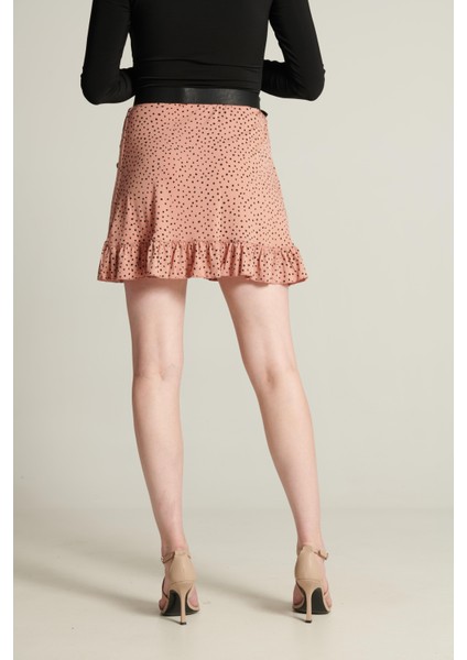 Kadın Puantiyeli Fırfırlı Beli Lastikli Etek indirimleri