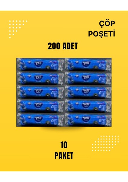 Çöp Poşeti Orta Boy & 55x60 & 10 Paket & 20'li