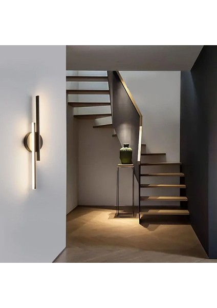 Modern Aplik Çift Yönlü Çubuk LED Siyah Günışığı Lineer Avize Armatür 70 cm Çubuk Uzunluğu fırsatları