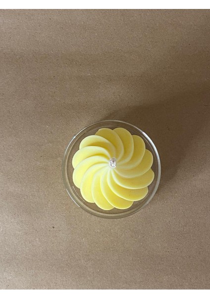 Dekoratif Spiral Vanilya Kokulu Sarı Soya Mumu