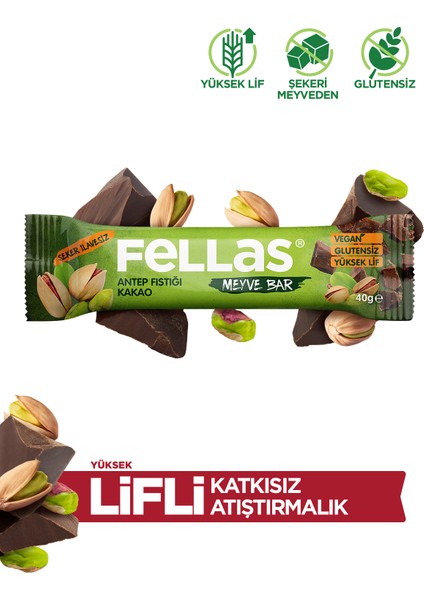 Meyve Bar - Antep Fıstığı ve Kakao 40 gr x 12 Adet