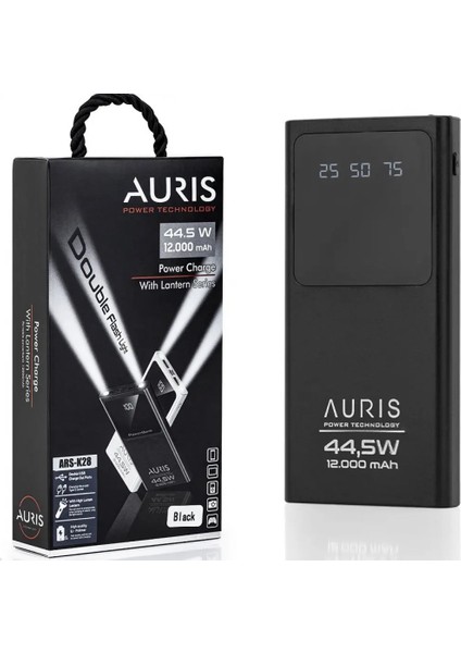Powerbank (Siyah-Beyaz) 12000MAH 44,5W Powerbank