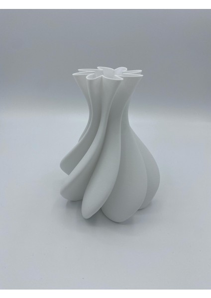 Zarif Spiral Kıvrımlı Dekoratif Vazo – 15CM Plastik
