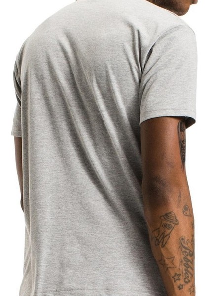 Bisiklet Yaka Gri T-Shirt