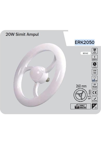 Ledli Simit Ampul 20 W. / Beyaz Işık/E27 Duylu