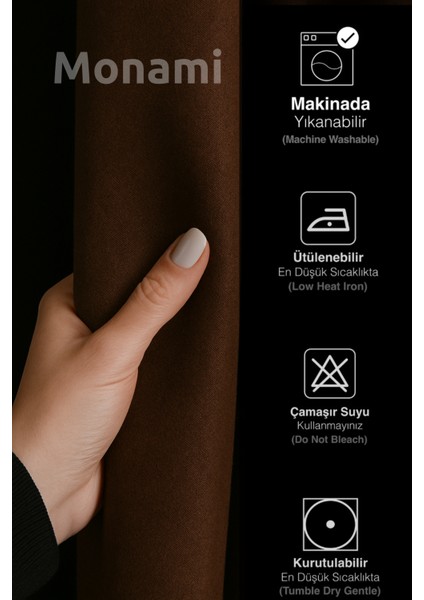 Lüks Kahverengi Elegance Işık Geçirmez Karartma Perde