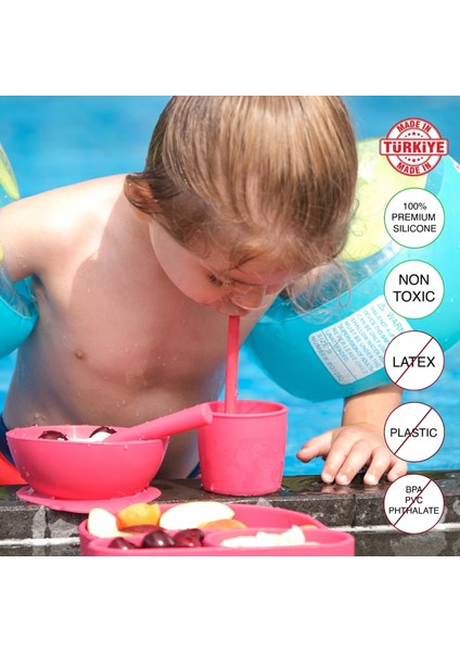 Silikon Bebek Beslenme Seti 6 Parça-Pembe modelleri