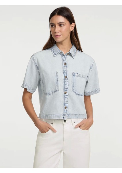 Guess Kadın Mavi Fit Jean Gömlek