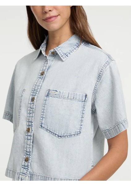 Guess Kadın Mavi Fit Jean Gömlek