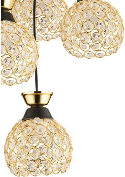 Yağmur 4 Lü Sarkıt Siyah Gold Yaldızlıkristal Top Modern Avize fiyatları