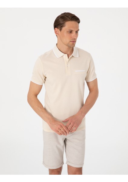 Erkek Bej Slim Fit Tişört 50307562-VR011