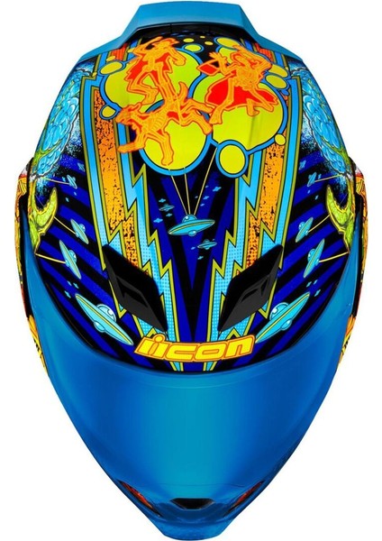 Airflite Bugoid Blitz Kapalı Motosiklet Kaskı Mavi Yeşil Turuncu modelleri