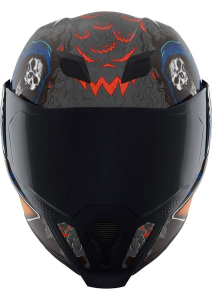 Airflite Trick Or Street 4 Kapalı Motosiklet Kaskı Siyah Mavi Turuncu Kırmızı modelleri