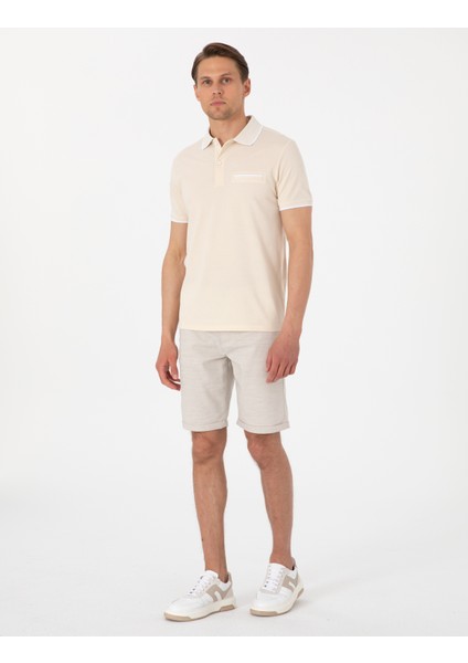 Erkek Bej Slim Fit Tişört 50307562-VR011 fırsatları