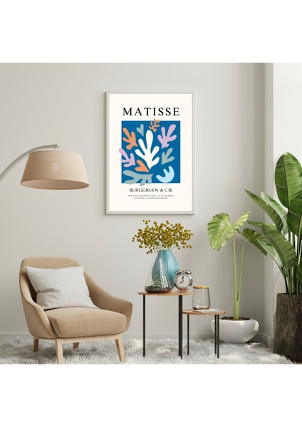 Mavinin Büyüsü Matisse Duvar Tablosu Çerçeveli 2'li Set