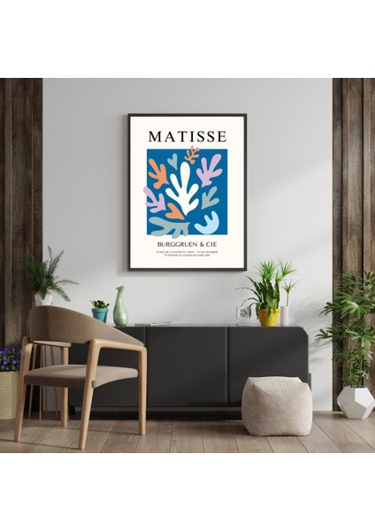 Mavinin Büyüsü Matisse Duvar Tablosu Çerçeveli 2'li Set