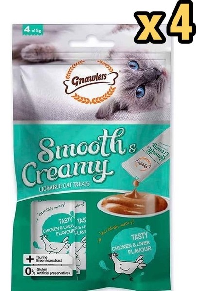 Krema Kedi Ödülü Tavuklu Ciğerli 4X15 gr x 4 Adet