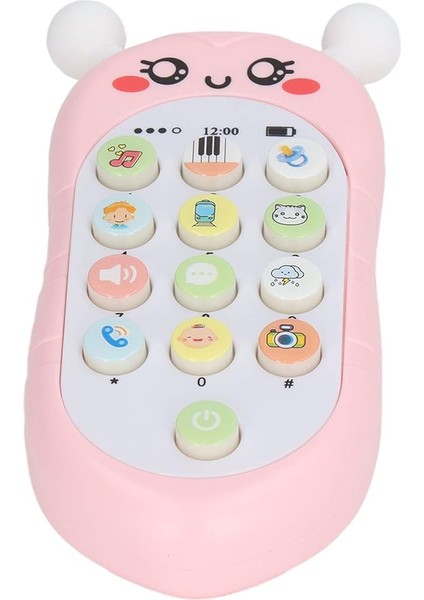 Dayanıklı Plastik Bebek Müzikli Telefon Taşınabilir Bebek Cep Telefonu Oyuncak Bal Arısı Tarzı Pil Dahil Değildir (Kordonlu Pembe)
