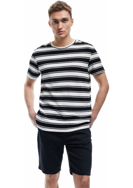 Bermuda Slim Fit Beli Bağcıklı Denim Şort