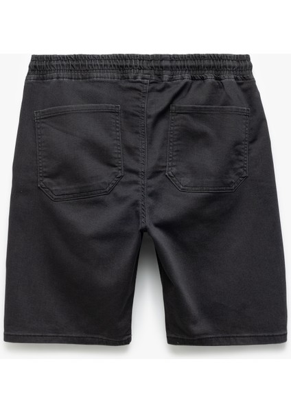 Bermuda Slim Fit Beli Bağcıklı Denim Şort
