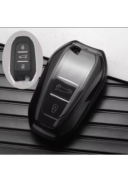 Citroen C5 Aircross Sustasız Anahtar Kılıfı Şeffaf-Füme