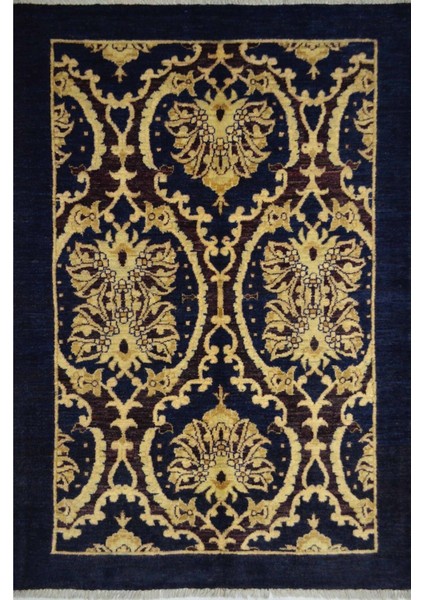 Uşak Ziegler El Dokuma Halı Siyah ve Altın Rengi 105X149 cm (1.56 M )