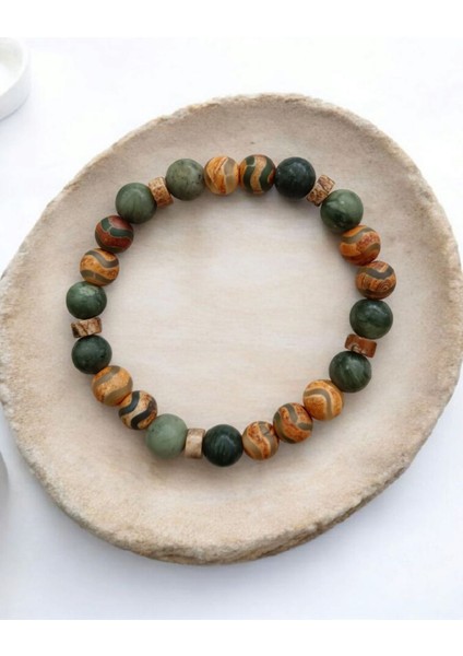 Kanada Yeşim Taşı Tibet Akik (Zihinsel Denge Dayanıklılık ) Bileklik