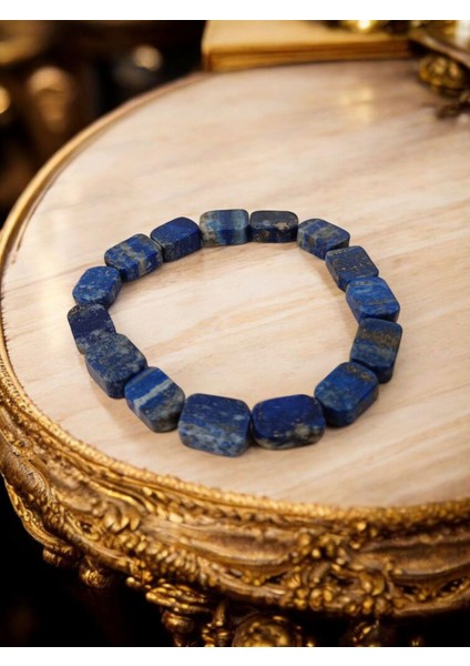 Yassı Kare Kesim Lapis Lazuli ( Bilgelik Ifade ) Bileklik