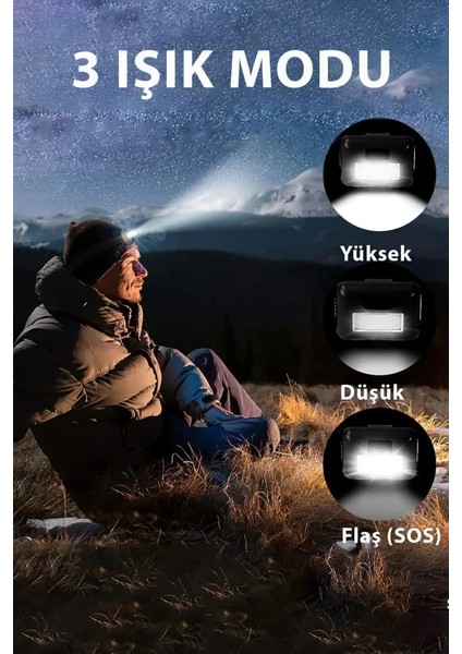 2 Adet Kafa Bantlı LED Işık Ayarlanabilir Kafa Lambası Kitap Okuma Işığı Kamp Gezi Seyehat El Feneri