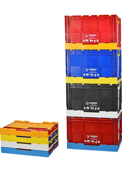 XF90WB / Folding Storage Box / Katlanır Saklama Kutusu / Fan Colors / Taraftar Renkler 90 Lt / Kampta Karavanda Araç Bagajında Marinada Deniz Araçlarında Piknikte Avcılıkta