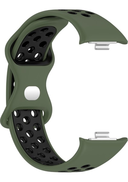 Xiaomi Redmi Watch 4 Uyumlu Kordon Delikli Silikon Yeşil Siyah fiyatları