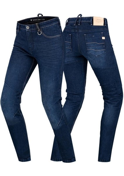 Shima Devon Kadın Korumalı Denim Motosiklet Pantolonu Mavi modelleri