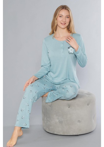 Uzun Kol Pijama Takımı Mevsimlik Viskon Alperi 790-64 modelleri