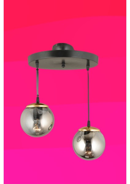 Sarkıt Tepsi Siyah 2'li Füme Glop Camlı Düz Aşağı Bakan Lüks Avize indirimleri