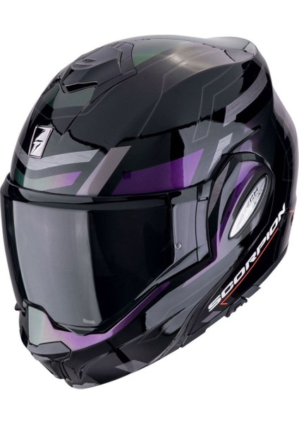Exo-Tech Evo Conquer Çene Açılabilir Motosiklet Kaskı Siyah Gümüş