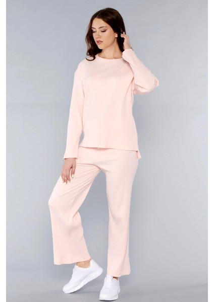 Uzun Kol Spor Fitilli Pijama Takımı Dowry 09-230