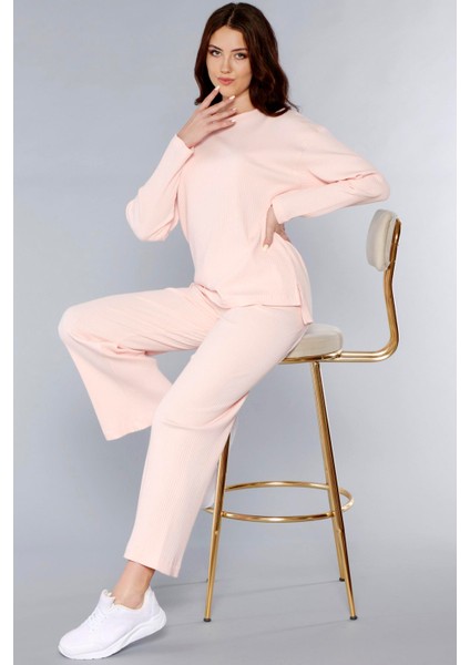 Uzun Kol Spor Fitilli Pijama Takımı Dowry 09-230