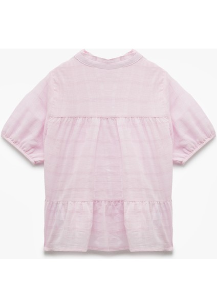 Pamuklu Bağlamalı Yaka Kısa Kollu Düğmeli Gömlek fiyatları